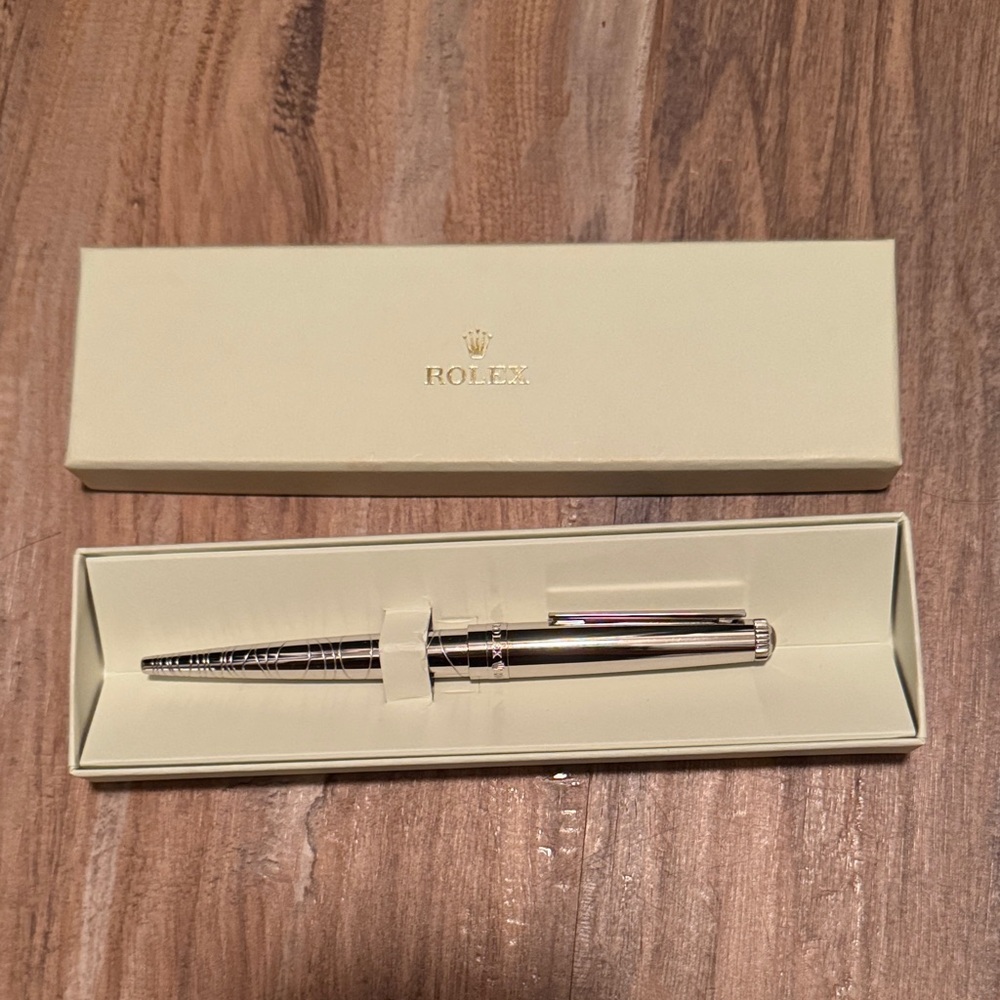 Rolex white gold plated pen